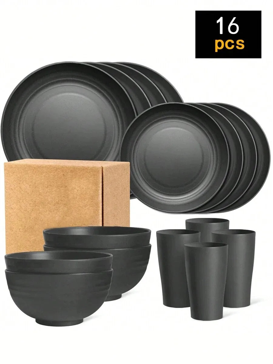 Reusable Plastic Tableware Set - 41624pcs Plates Bowls Cups for Picnics School Supplies - ZOOMNSTORE