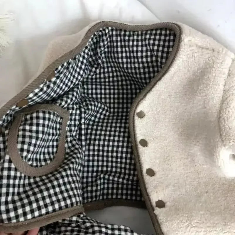 Reversible Plaid Plush Jacket - Warm Winter Coat for Kids - ZOOMNSTORE