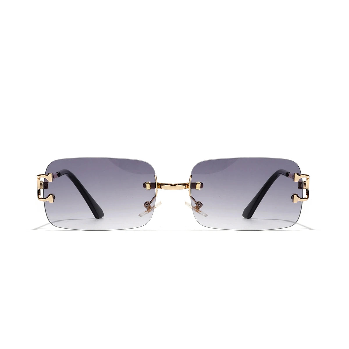 Rimless UV400 Sunglasses - Fashion Square Metal Shades for Men Women - ZOOMNSTORE