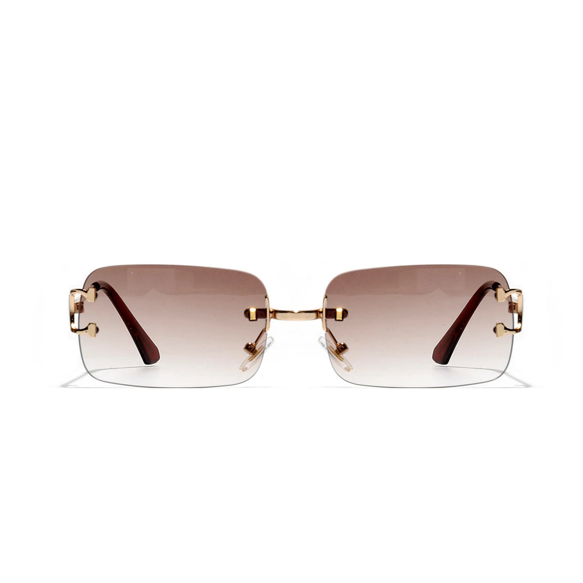 Rimless UV400 Sunglasses - Fashion Square Metal Shades for Men Women - ZOOMNSTORE