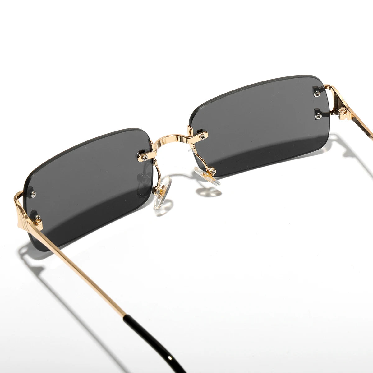Rimless UV400 Sunglasses - Fashion Square Metal Shades for Men Women - ZOOMNSTORE