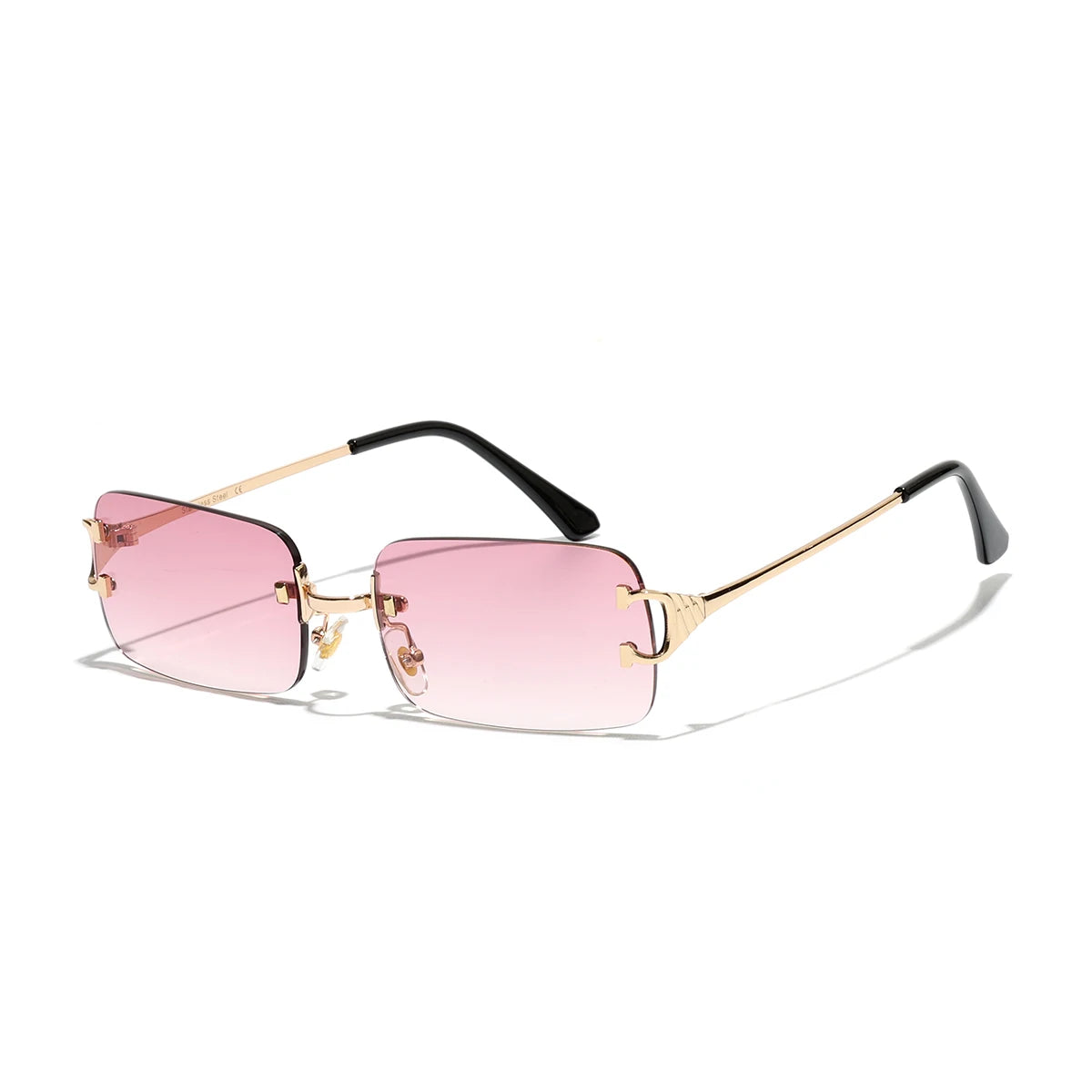 Rimless UV400 Sunglasses - Fashion Square Metal Shades for Men Women - ZOOMNSTORE