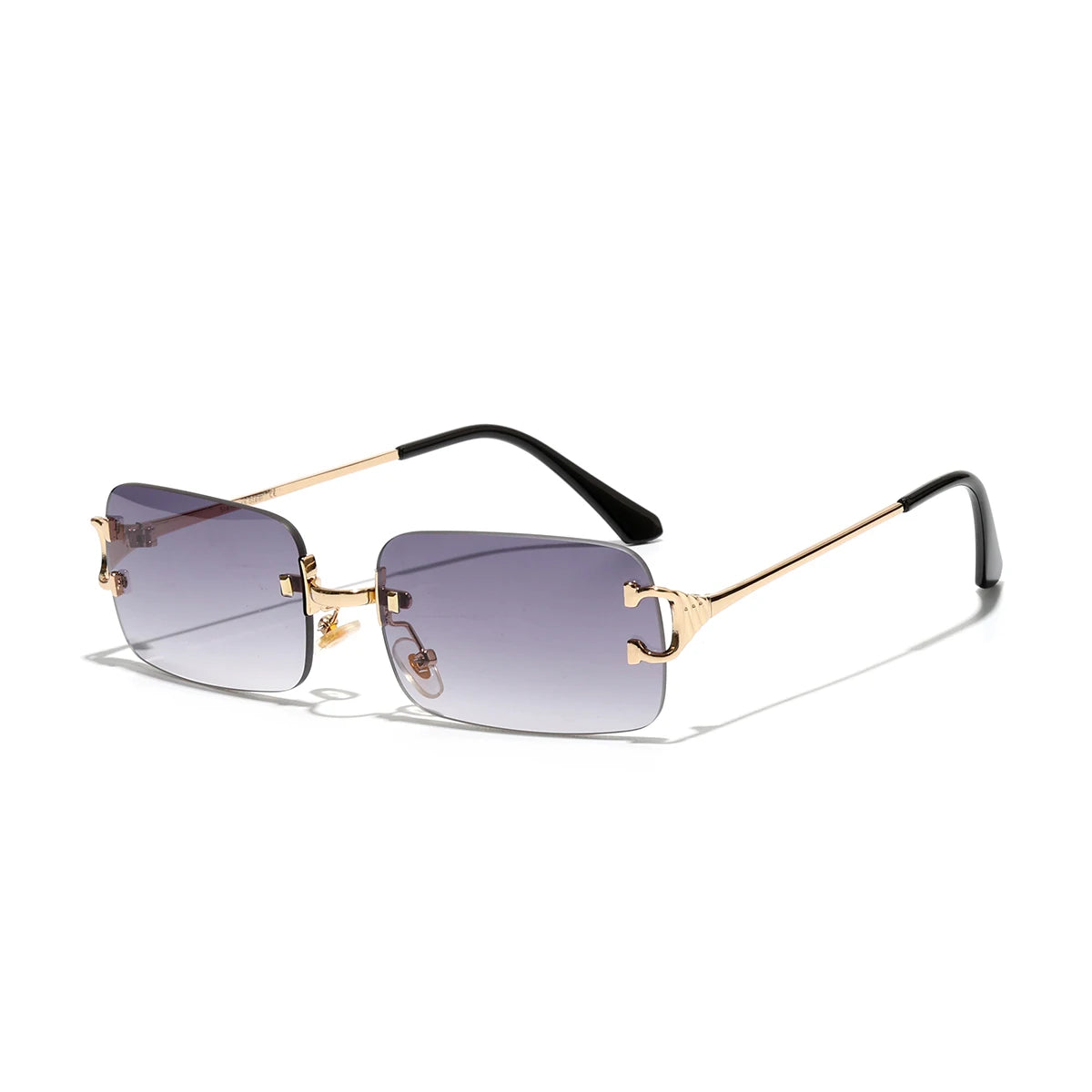 Rimless UV400 Sunglasses - Fashion Square Metal Shades for Men Women - ZOOMNSTORE