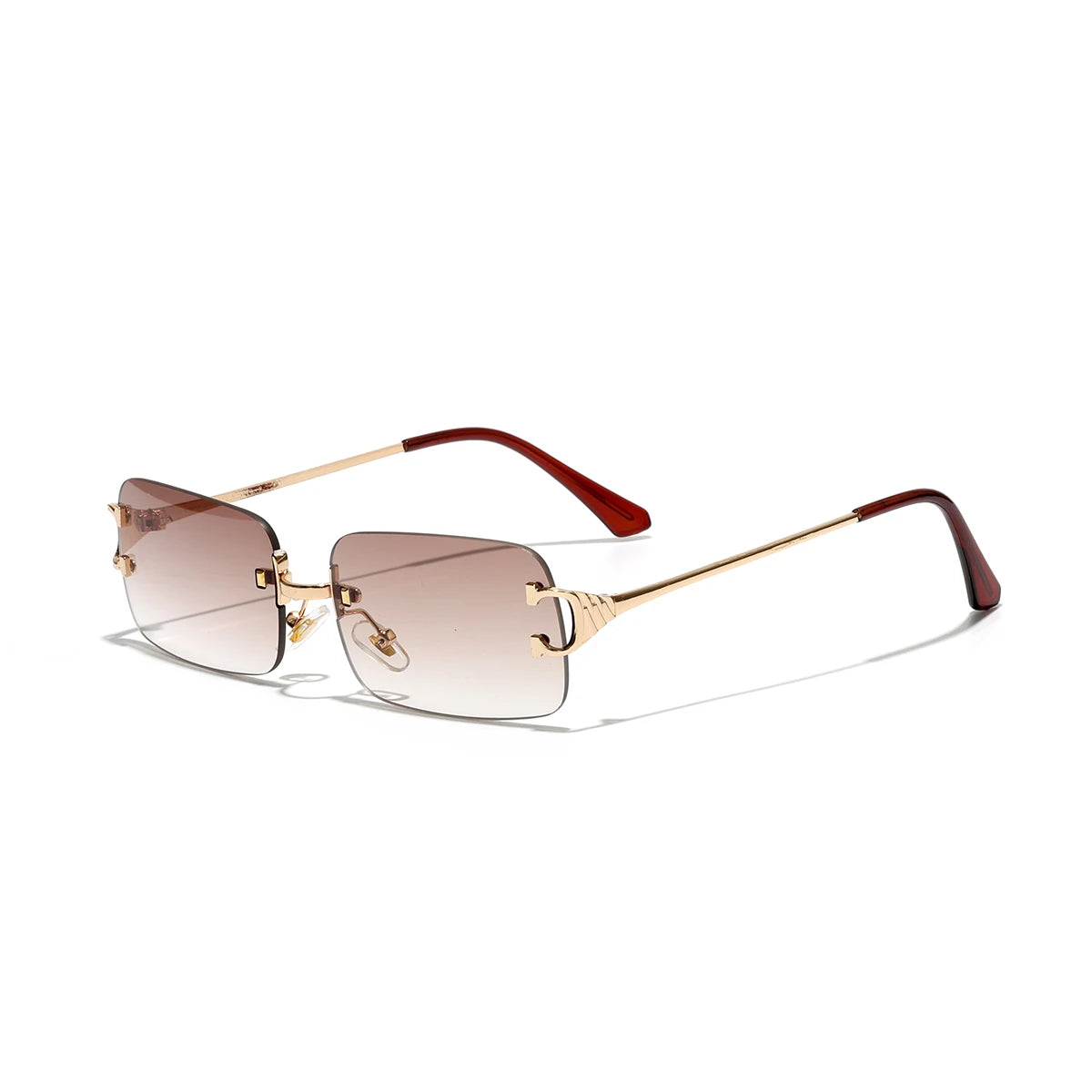 Rimless UV400 Sunglasses - Fashion Square Metal Shades for Men Women - ZOOMNSTORE