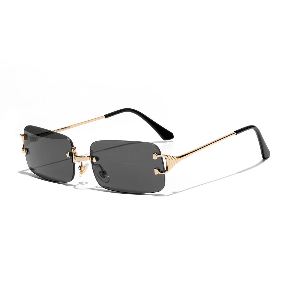 Rimless UV400 Sunglasses - Fashion Square Metal Shades for Men Women - ZOOMNSTORE