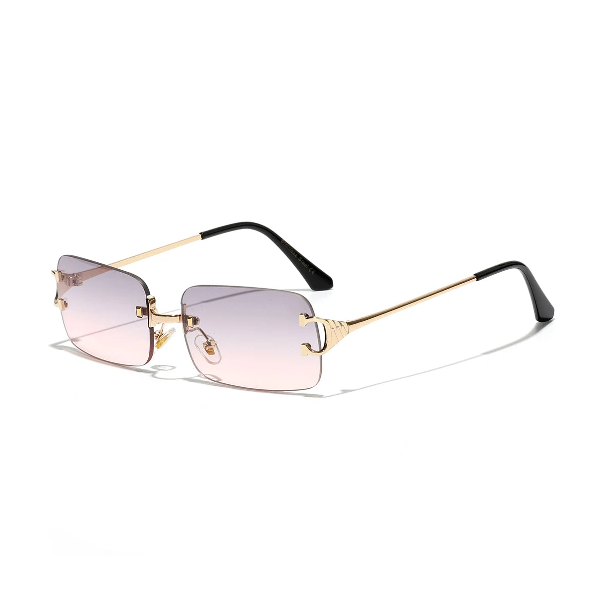 Rimless UV400 Sunglasses - Fashion Square Metal Shades for Men Women - ZOOMNSTORE