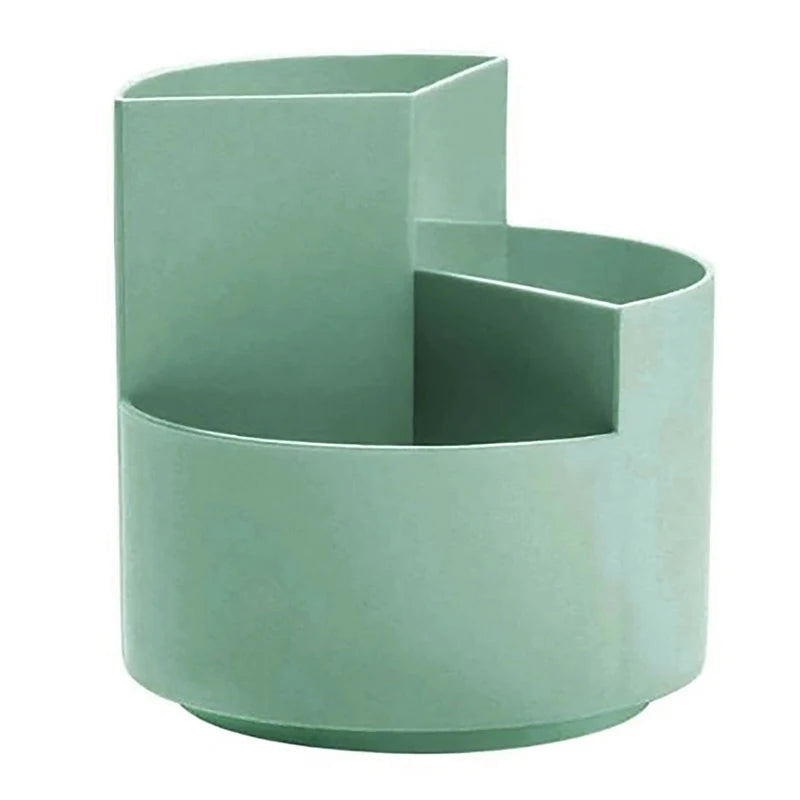 Rotating Pen Holder – Large Capacity 3-Grid Desk Organizer with Space Saving Design - ZOOMNSTORE