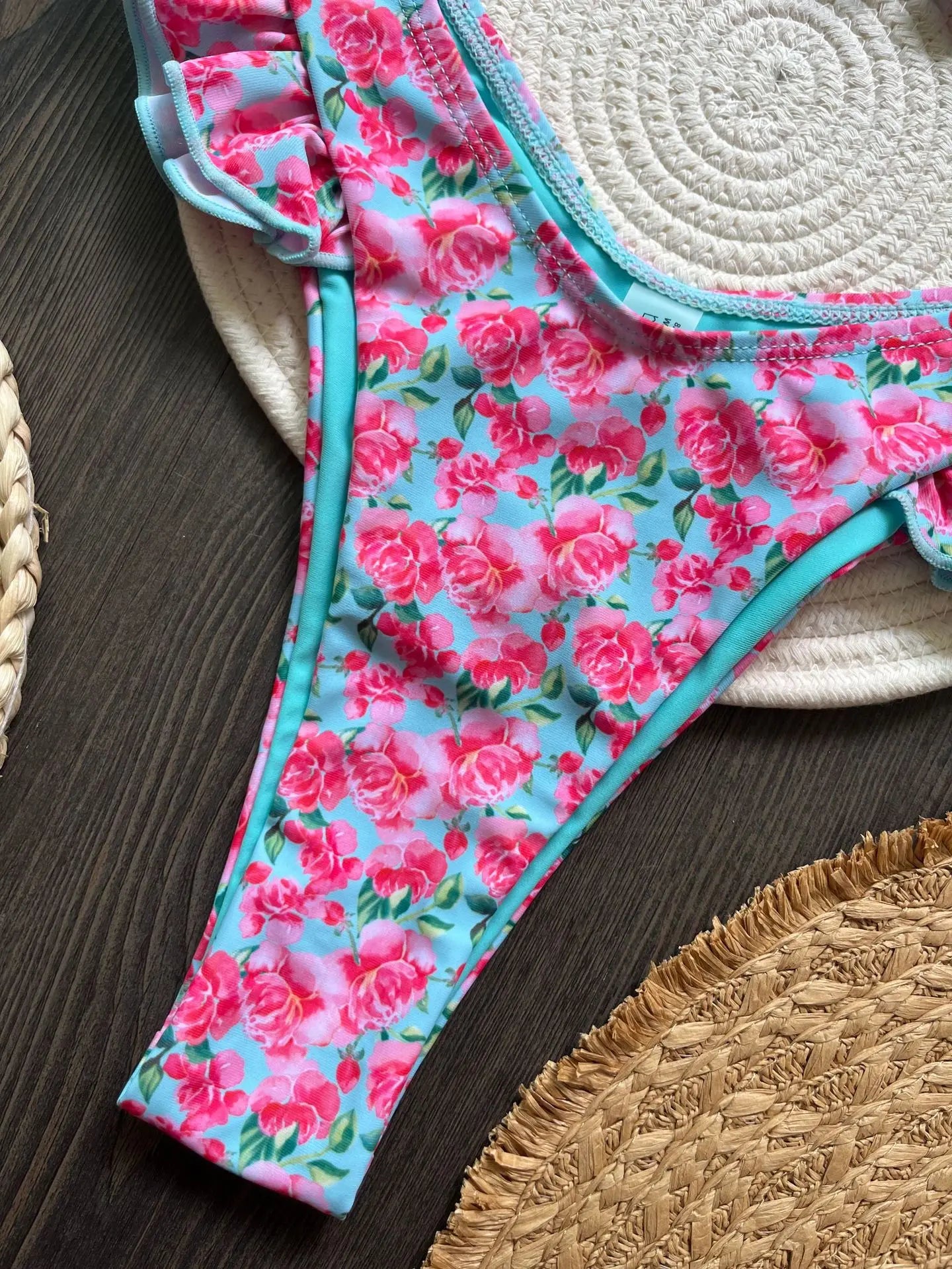 Ruffled Floral Bikini Set - Womens Sexy Two-Piece Swimwear - ZOOMNSTORE