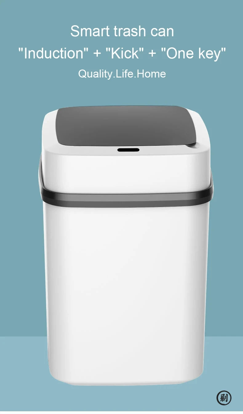 Smart Touch Trash Can - 13L Kitchen and Bathroom Waste Bin