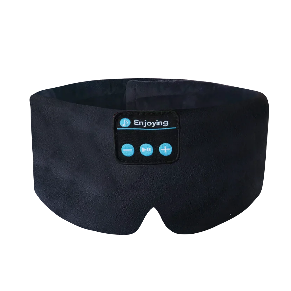 Soft Bluetooth Sleep Mask Wireless Headphones for Sleep Travel Meditation Side Sleeper Blackout Eye Mask Washable Adjustable