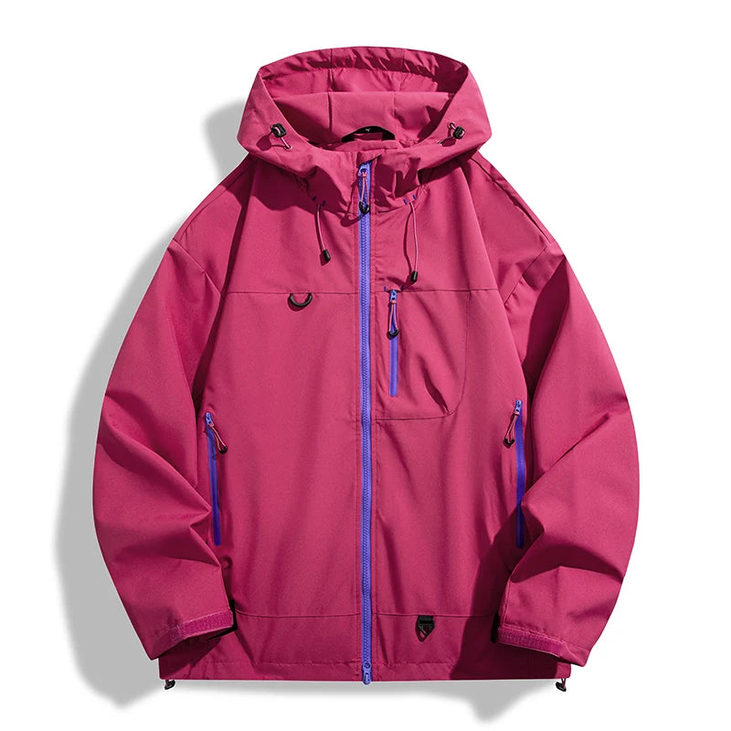 Waterproof Windbreaker Jacket – Lightweight Unisex Hiking Coat With Adjustable Storm Hood