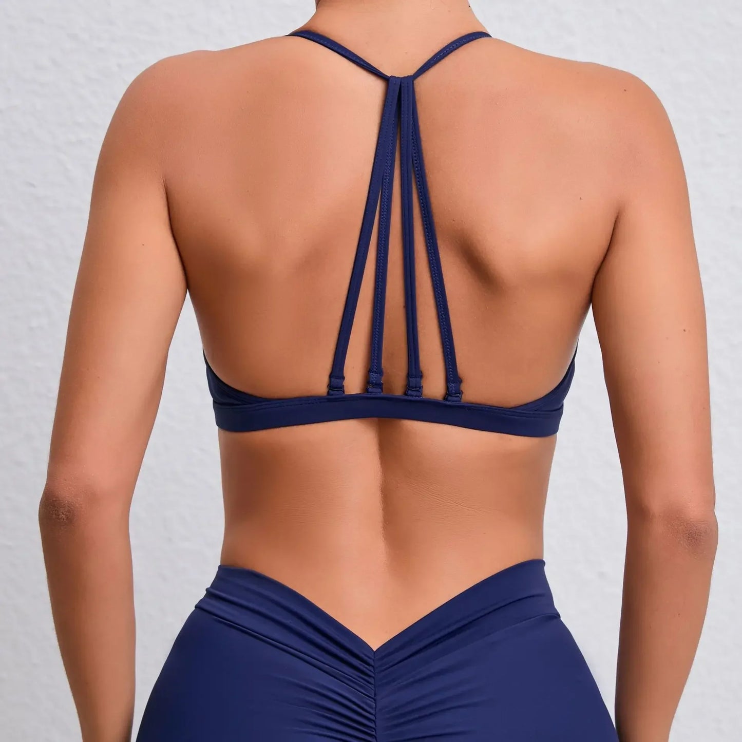 Yoga Sports Bra - Lightweight Nylon Spandex Multi Wear Crop Top with Removable Straps