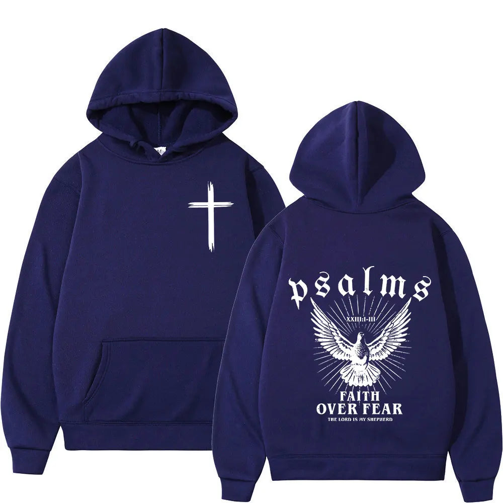 Faith Over Fear Hoodie - Christian Vintage Sweatshirt for Men Women