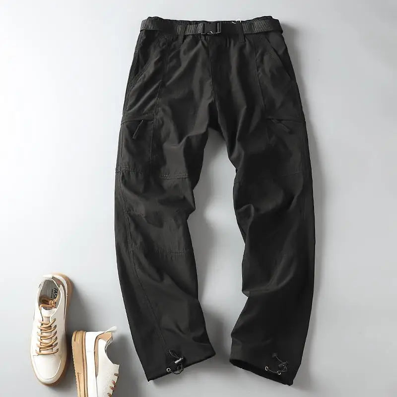 Outdoor Workwear Pants Men's Loose Fleece Lined Thick Soft Hiking Pants Windproof Waterproof Polyester Fiber Straight Leg