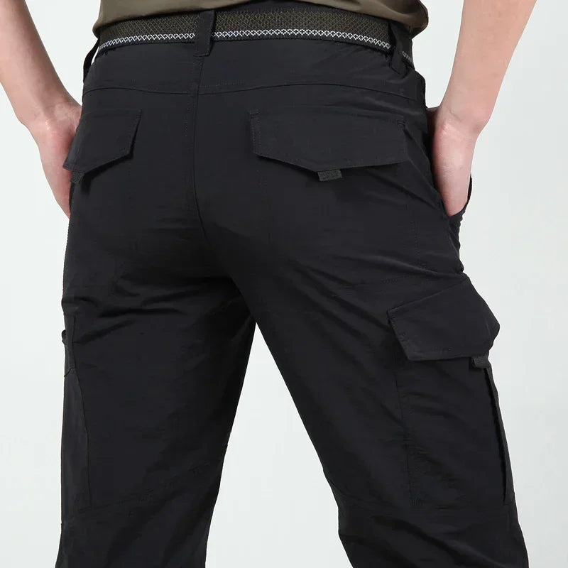 Men's Summer Thin Quick Dry Tactical Cargo Pants Army Outdoor Camping Hiking Pants Casual Trousers Male Sports Fishing Pants