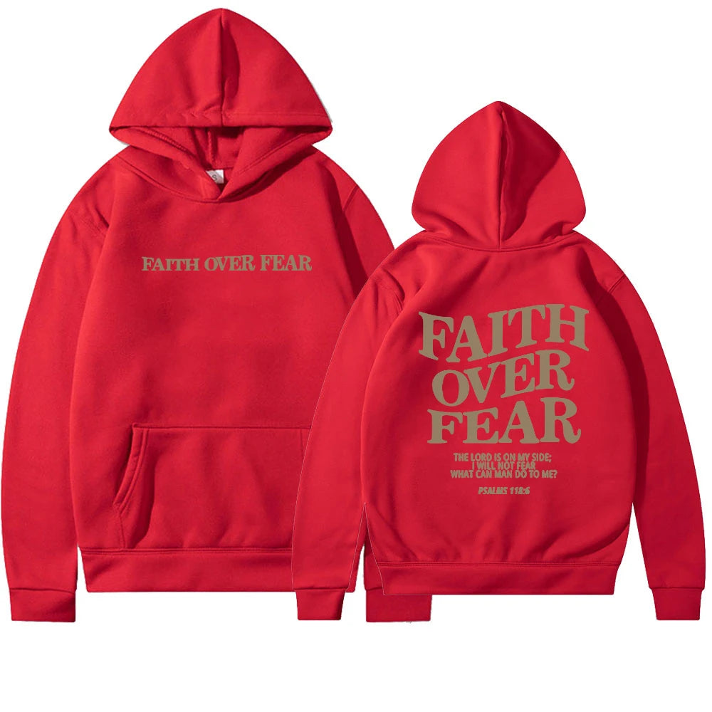 Faith Over Fear Hoodie - Christian Sweatshirt with Bible Verse