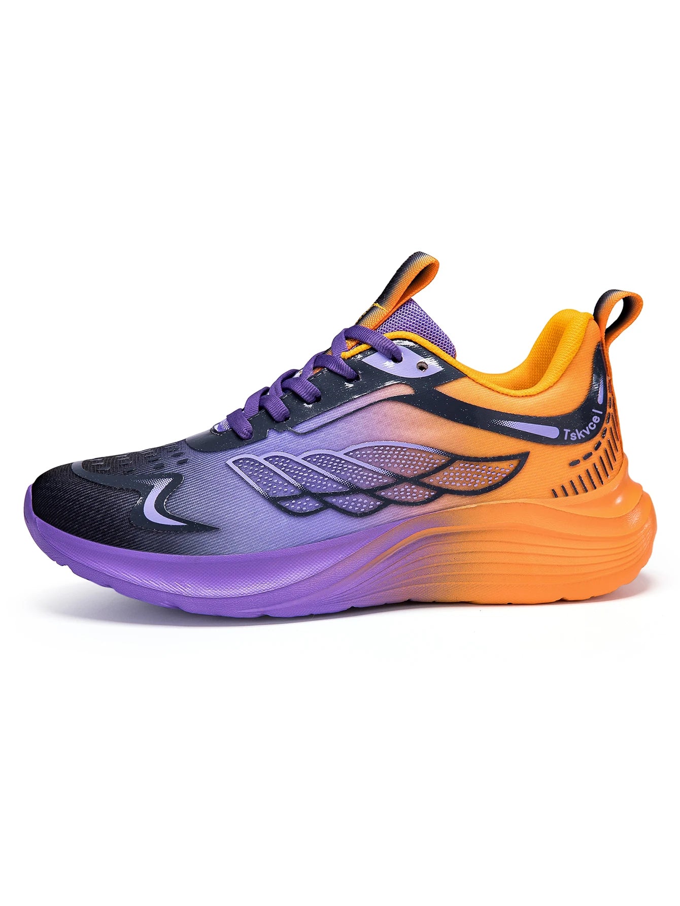 New Purple Orange Gradient Mesh Running Shoes for Men & Women, Lightweight Breathable Athletic Sneakers