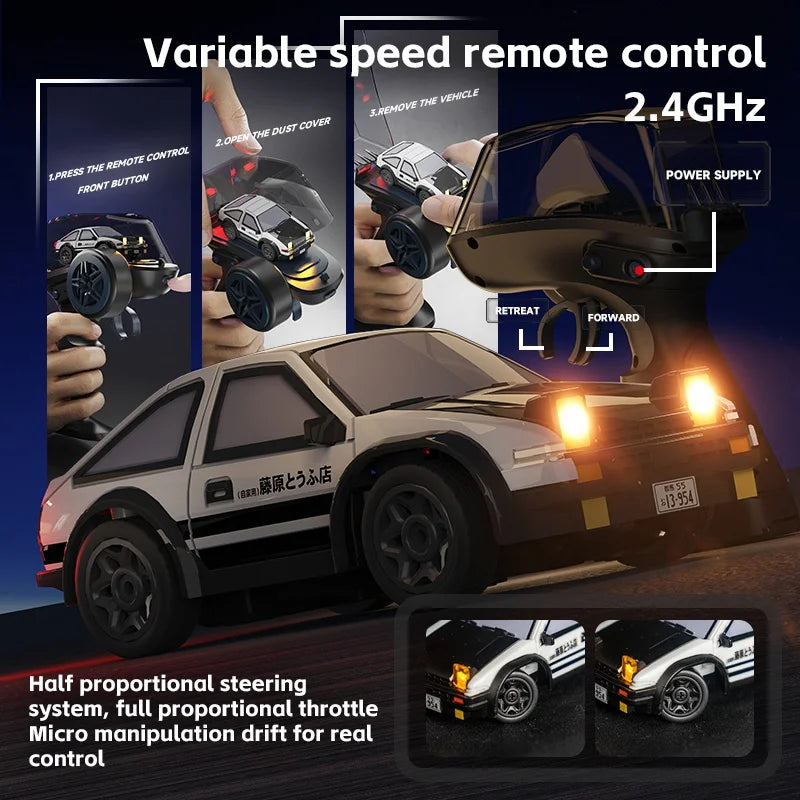164 RC Drift Car - High-Speed Mini Remote Control Racing Car for Desktop Fun - ZOOMNSTORE