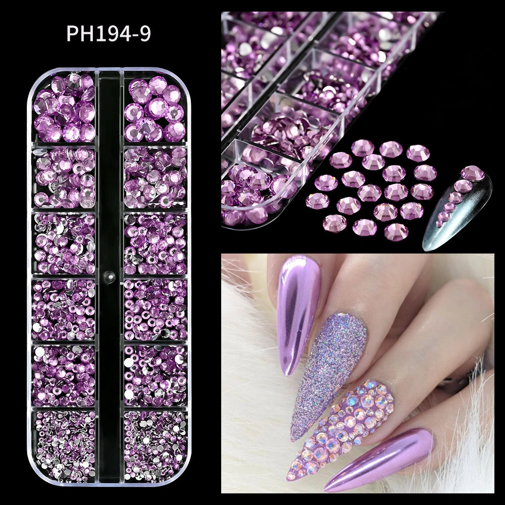 Ocean Gold Nail Art Charms - 3D Shell Seahorse Starfish Pearl Gems Studs