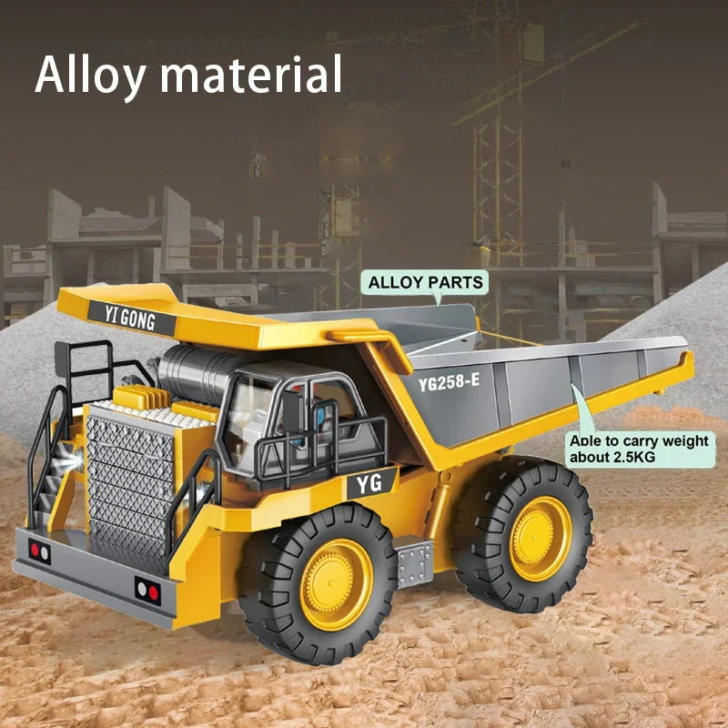 Remote Control Excavator Dump Truck - RC Alloy Plastic Construction Toy for Kids - ZOOMNSTORE