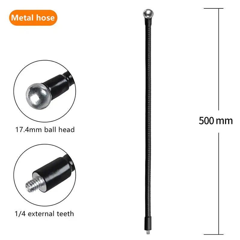 Flexible Metal Tube Rod Monopod Selfie Stick Stands With 1/4inch Screws Ball Head Extension Arm For Camera Phone Tripod