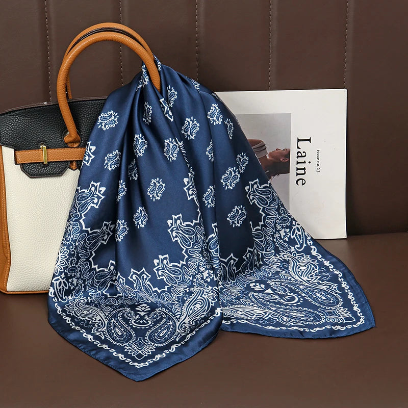 Luxury Satin Silk Scarf - Womens Fashion Shawl Hijab Neckerchief Bandana 2023