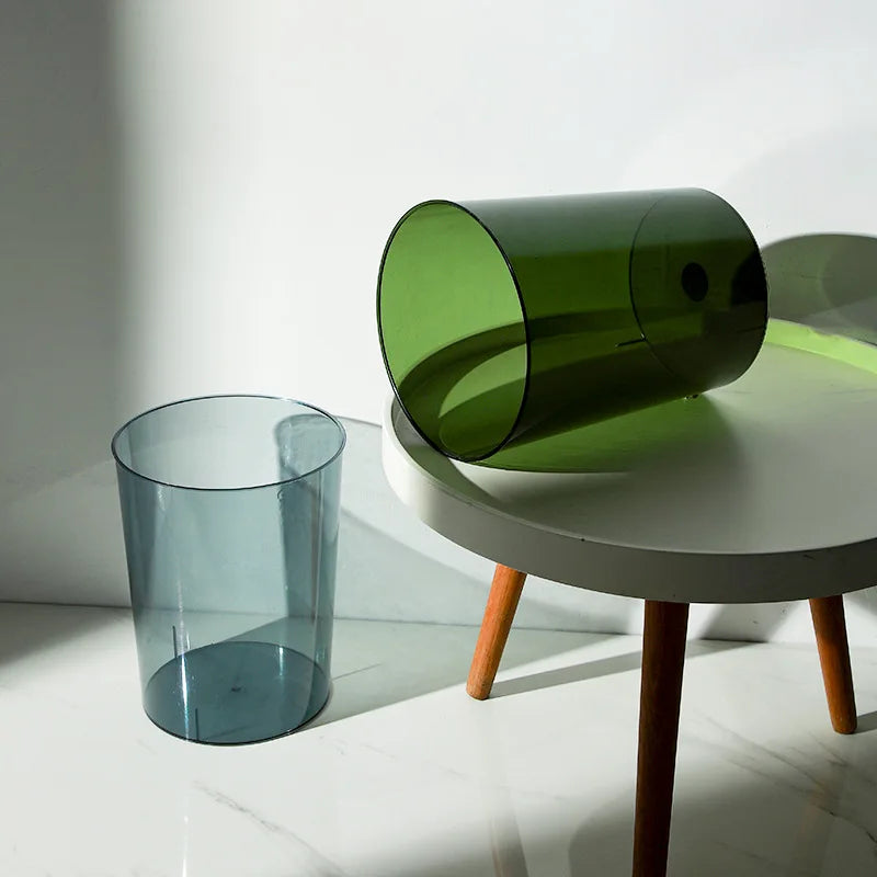 Transparent Trash Can - Nordic Style Garbage Bin for Home Office