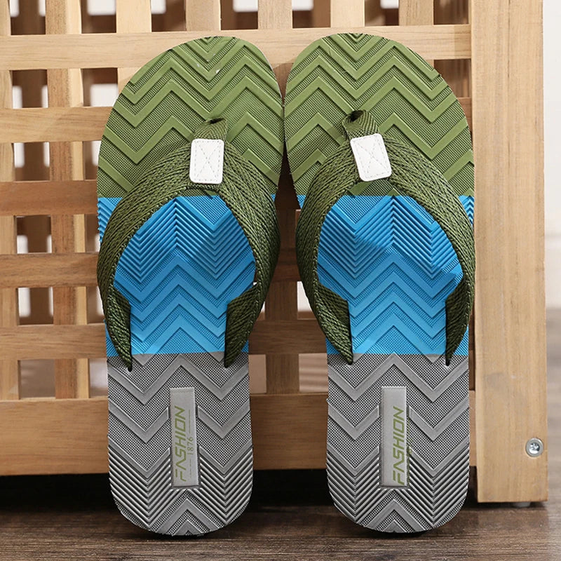 Fashion Flip Flops Men Breathable Slippers Indoor House Summer Beach Slides Casual Sandals 2024 Slippers Men Outdoor Shoes Slide