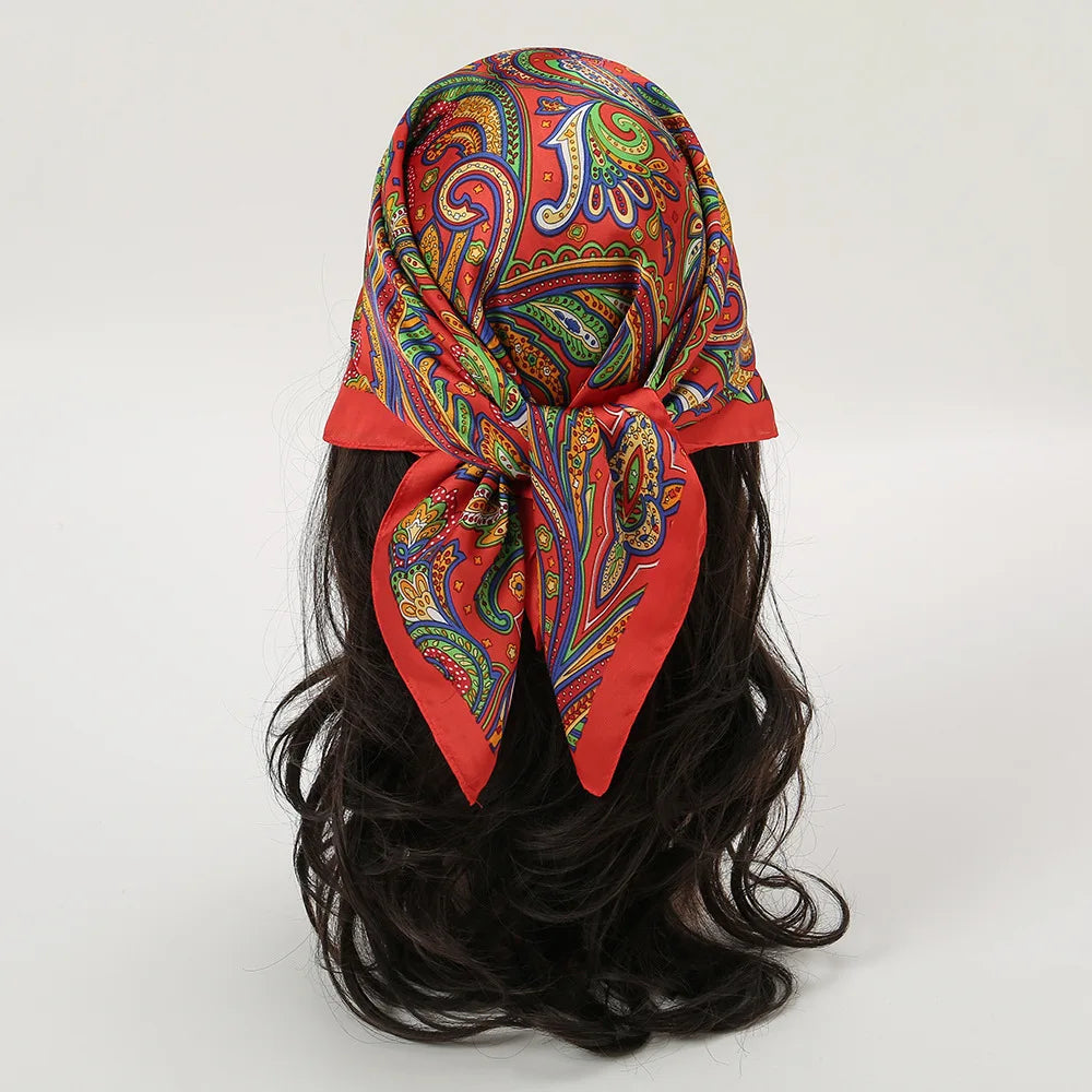 Luxury Silk Square Scarf - Womens Satin Neckerchief Hair Wrap 2023