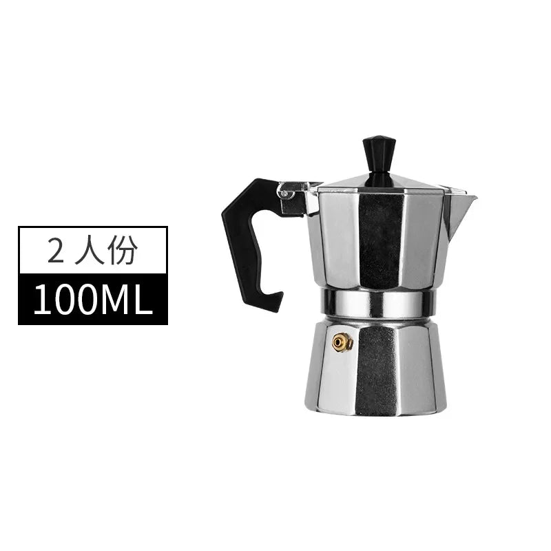 Italian Mocha Coffee Pot - Portable Aluminum Octagonal Coffee Tea Maker - ZOOMNSTORE