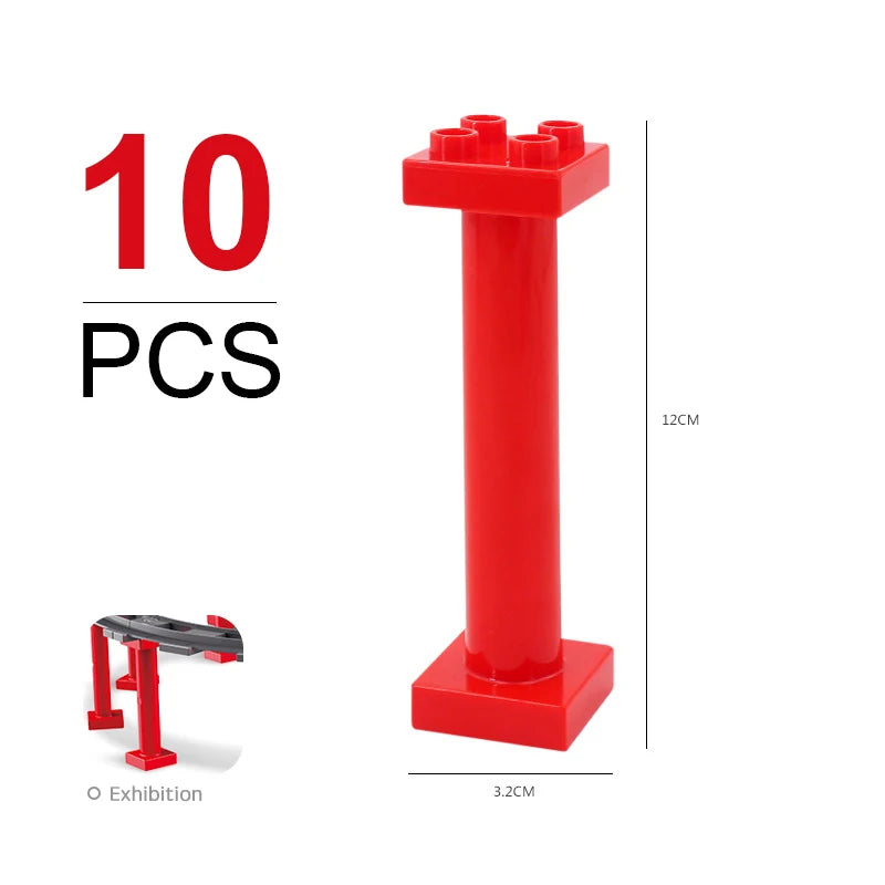 Kids Train Track Blocks – DIY Railway Toy Set With Large Plastic Bricks & STEM Gift