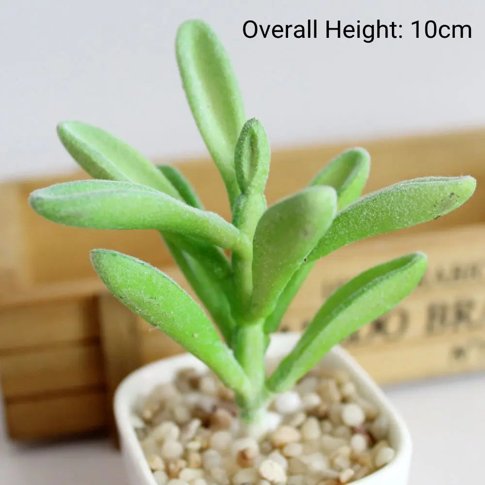 Green Artificial Succulents - Flocking Home Garden Decoration
