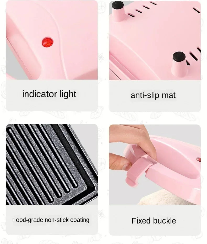 Multifunctional Waffle and Sandwich Maker - Double-Sided Breakfast Toaster