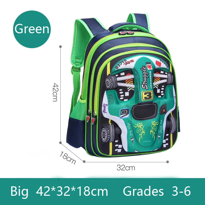 Waterproof 3D Car Backpack - Lightweight Preschool School Bag for Kids - ZOOMNSTORE