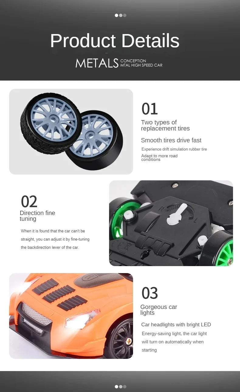 RC Drift Car 4WD - LED Remote Control Racing Vehicle for Kids Adults - ZOOMNSTORE