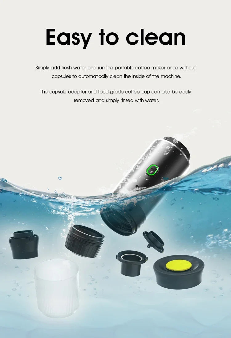 Portable Wireless Espresso Coffee Maker - 3-in-1 Travel Machine for Car Camping - ZOOMNSTORE