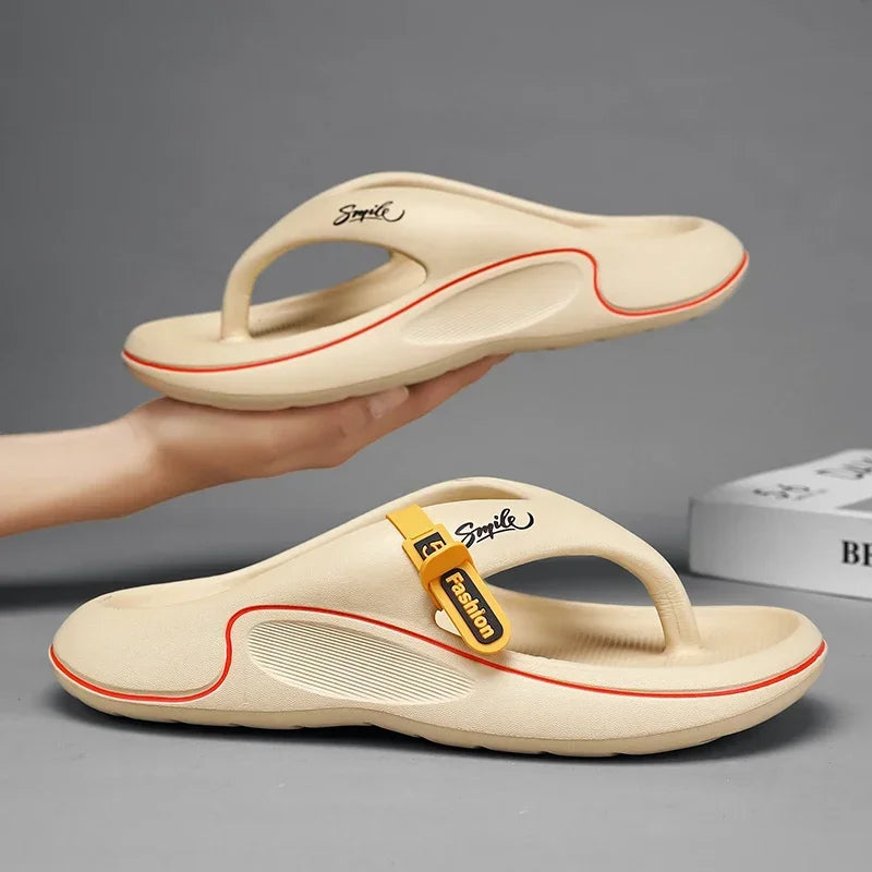 Men Platform Flip Flops Summer Thick Soft Sole EVA Slippers Outdoor Beach Sandals Anti-Slip Cloud Cushion Bathroom Slides Shoes