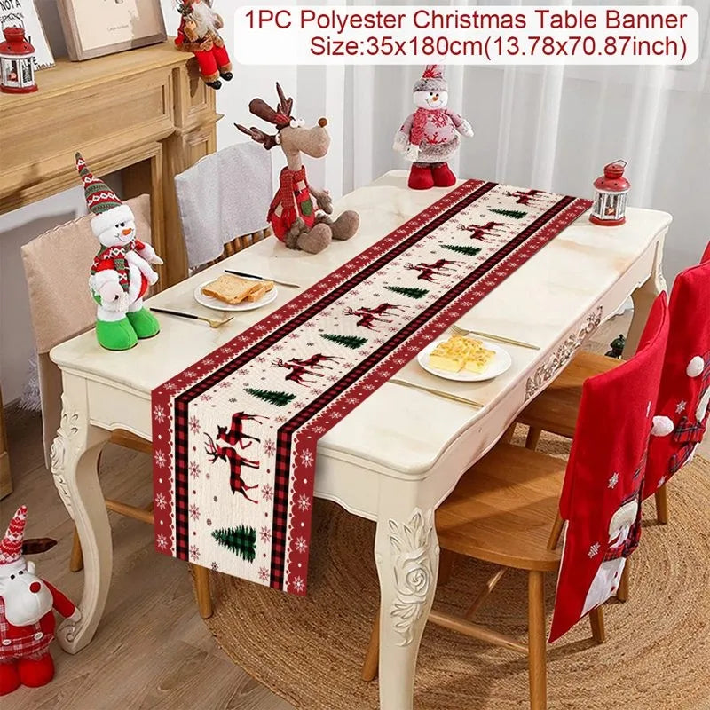 Christmas Table Runner - Holiday Decor for Home 2024 New Year Gift 2025