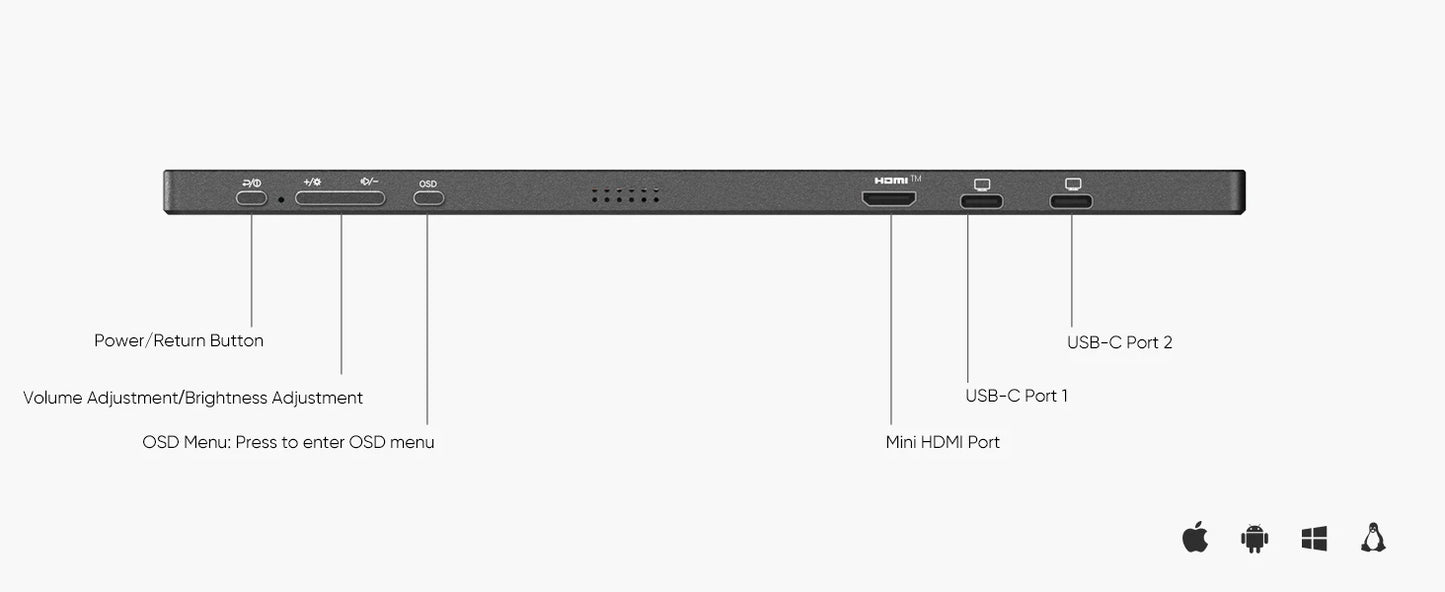 Portable Monitor 14 Inch – ARZOPA Slim Aluminum IPS Panel with USB C & HDMI