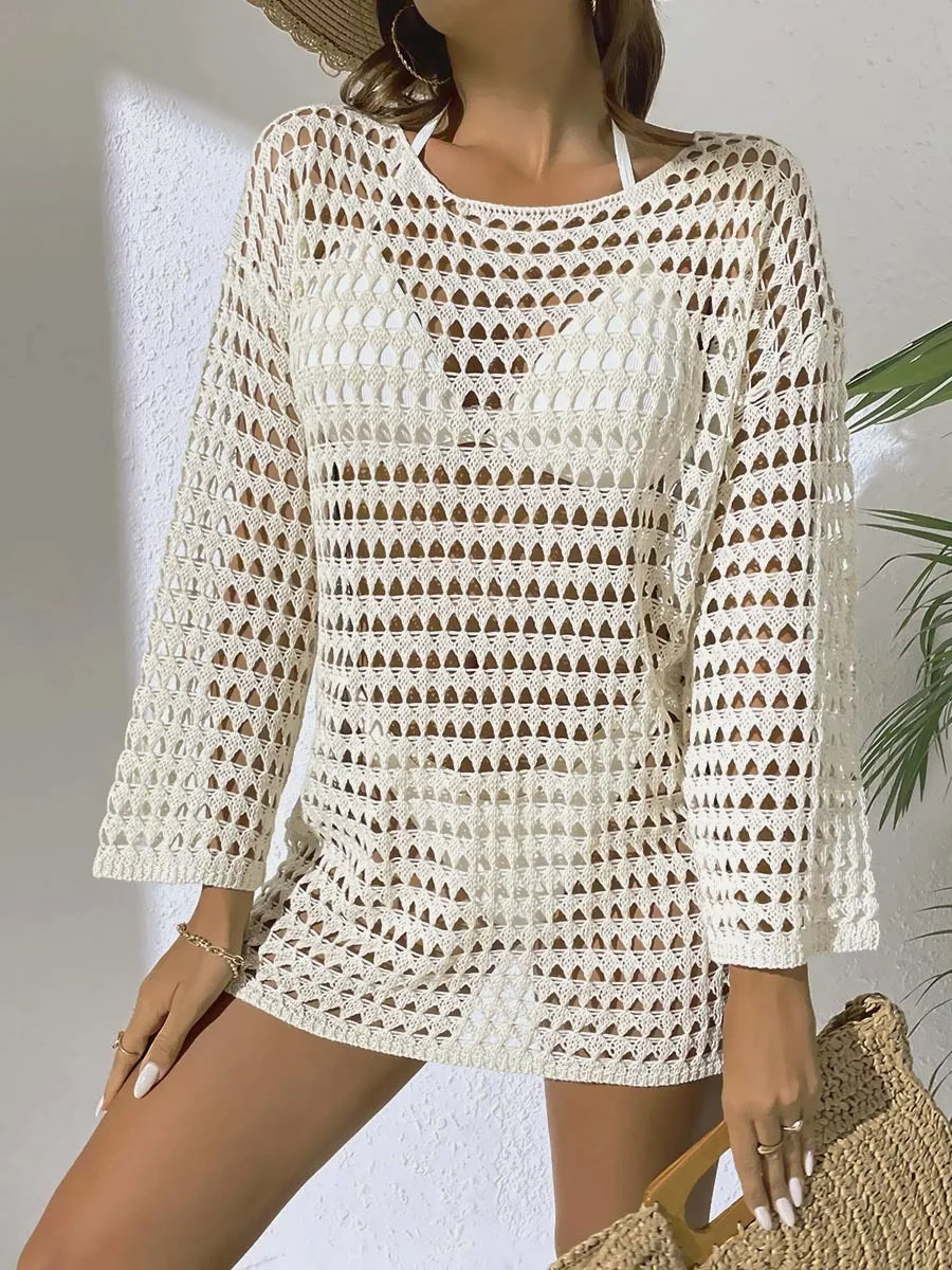 Girls Women ladies Sports long sleeve New style BIKINI-Plus Size Beachwear Tunic for Swimwear Sun Protection Clothes Cover Up