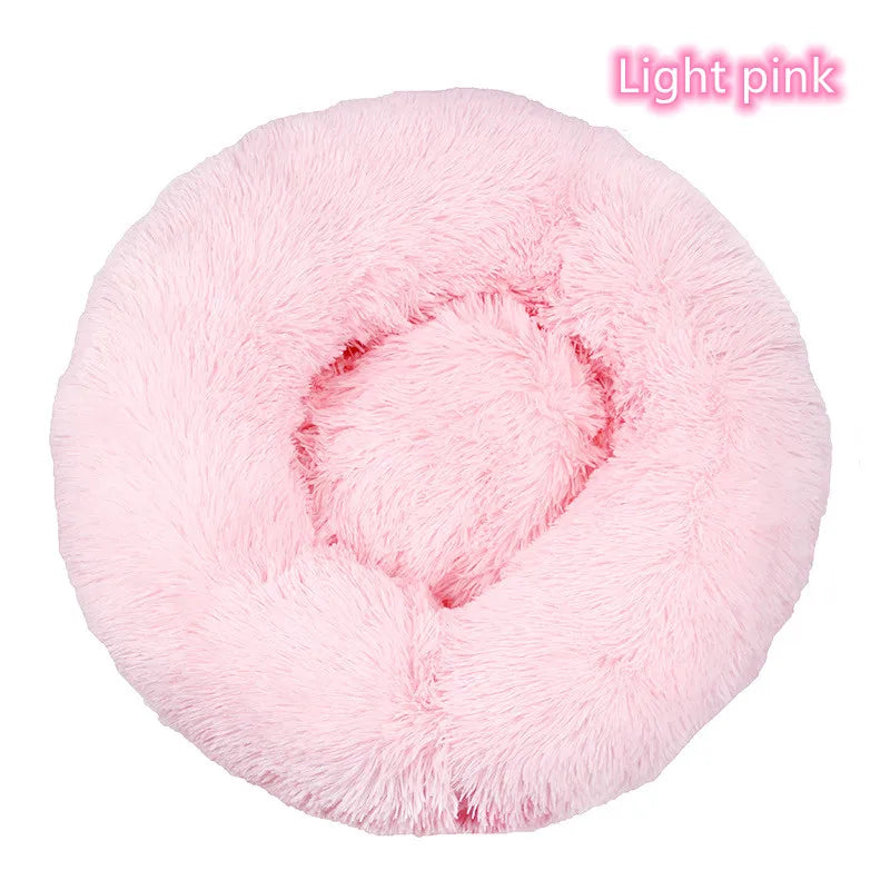 Soft Cat Bed - Plush Donut Pet Nest With Washable Corduroy Cover & Anti Slip Mat