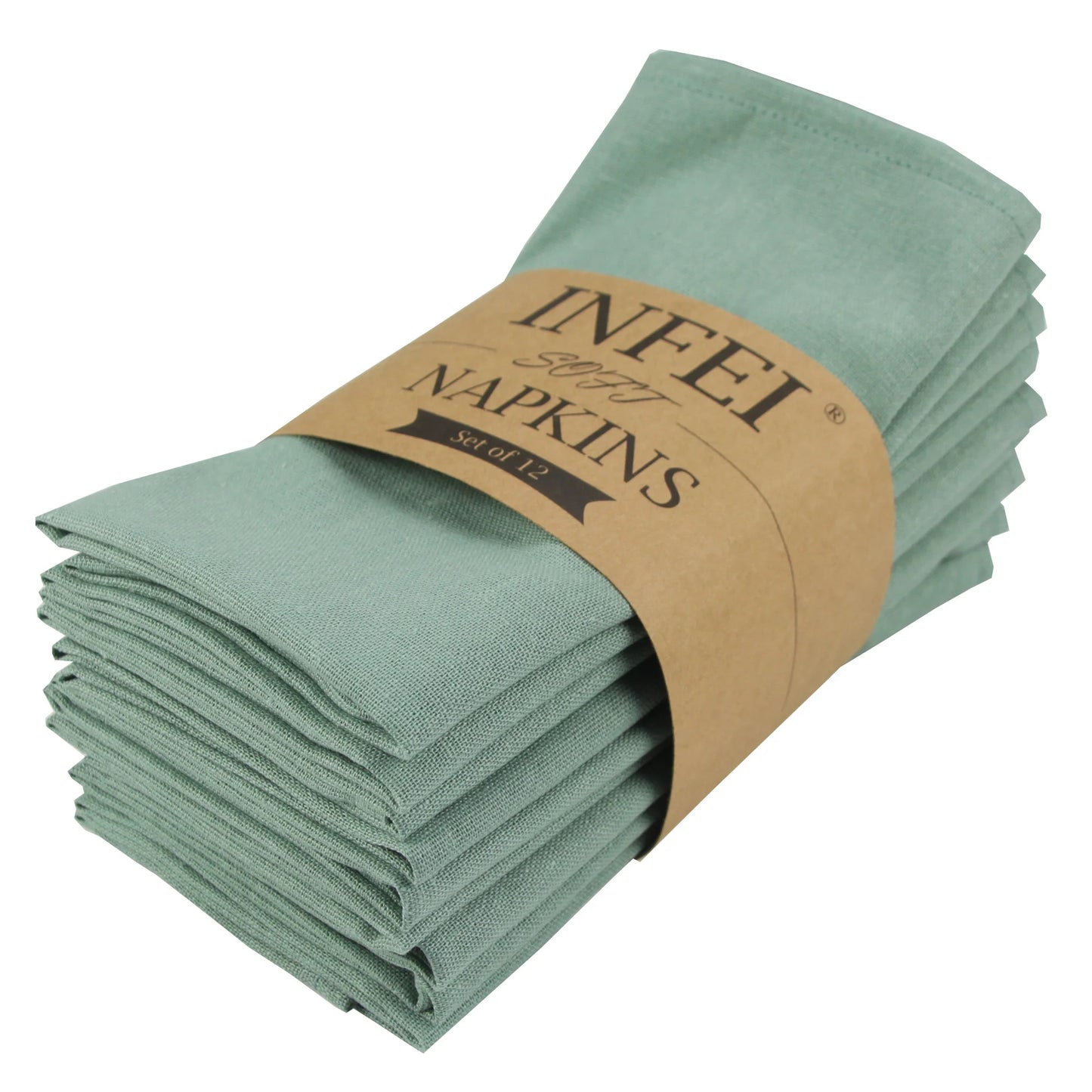 Cotton Linen Napkins Set of 12 - Soft 40x40cm Placemats for Dining Events