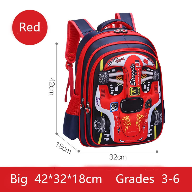 Waterproof 3D Car Backpack - Lightweight Preschool School Bag for Kids - ZOOMNSTORE