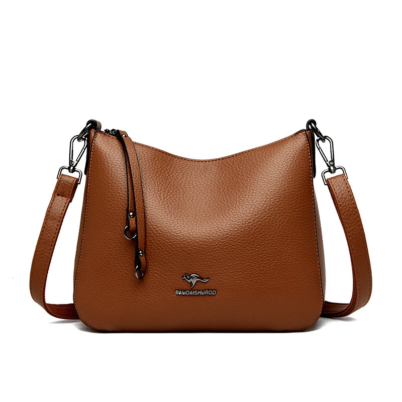 Pu Leather Handbag | Casual Female Tote With Interior Zipper Pocket & No Zipper Closure