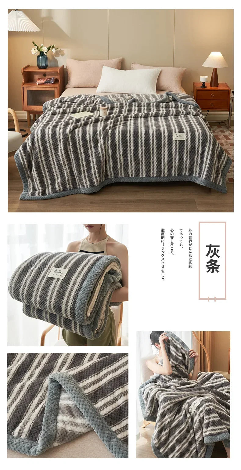 Soft Chenille Knit Throw Blanket - Handmade Machine Washable Cozy for Couch Bed - ZOOMNSTORE