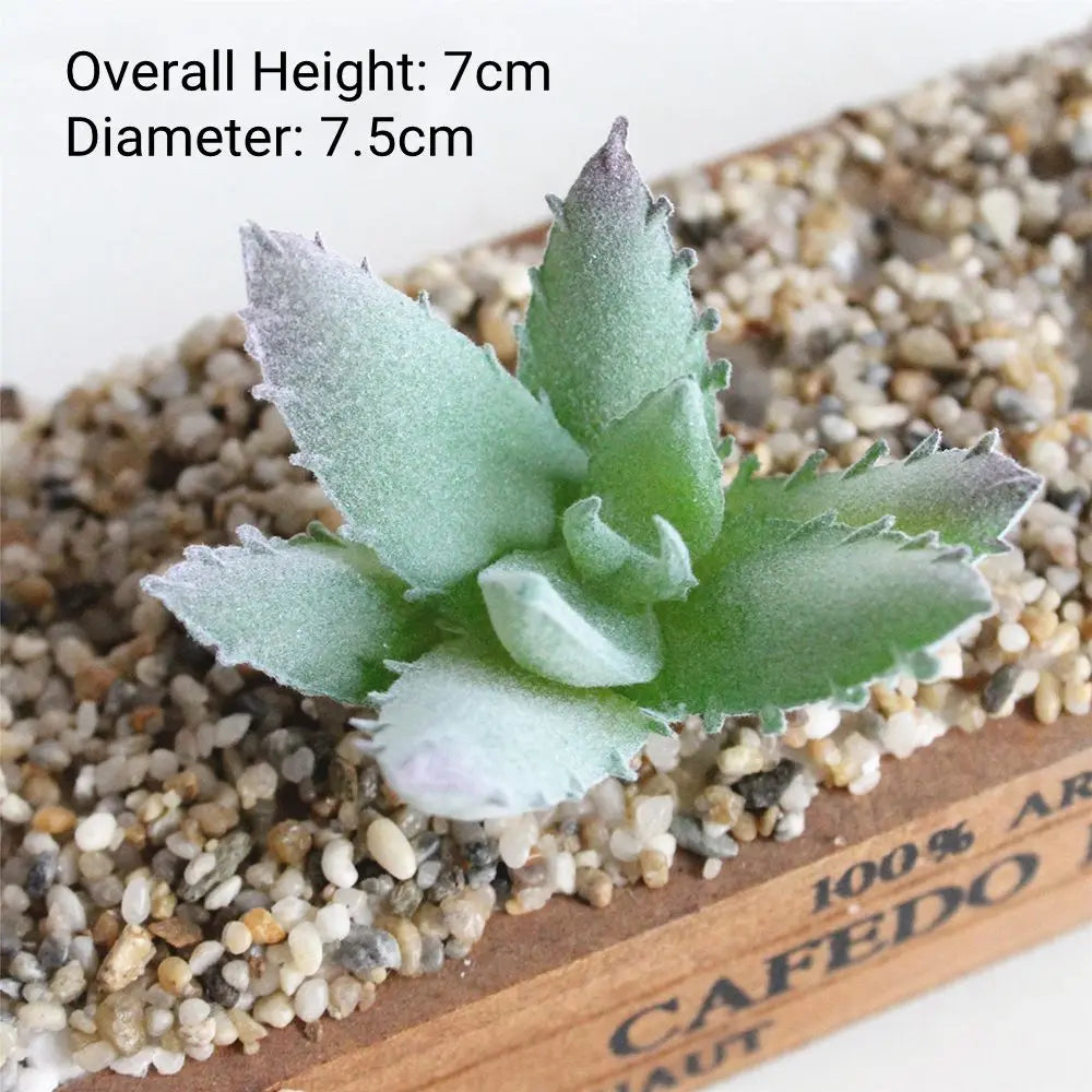 Green Artificial Succulents - Flocking Home Garden Decoration