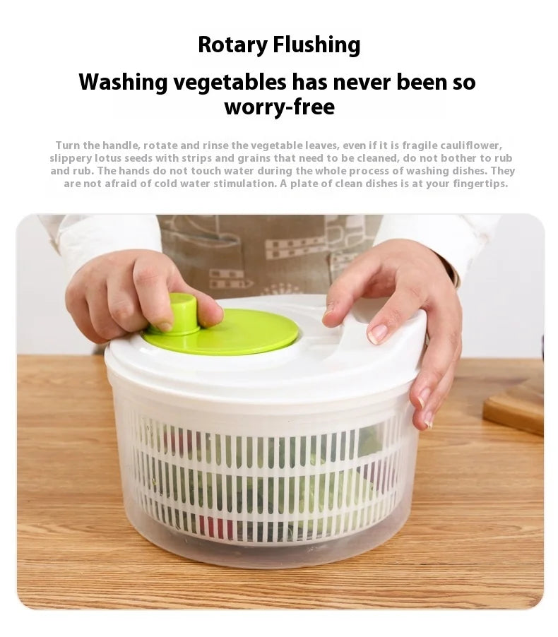 Vegetable Dehydrator Salad Spinner - Manual Kitchen Gadget for Fruits Lettuce - ZOOMNSTORE