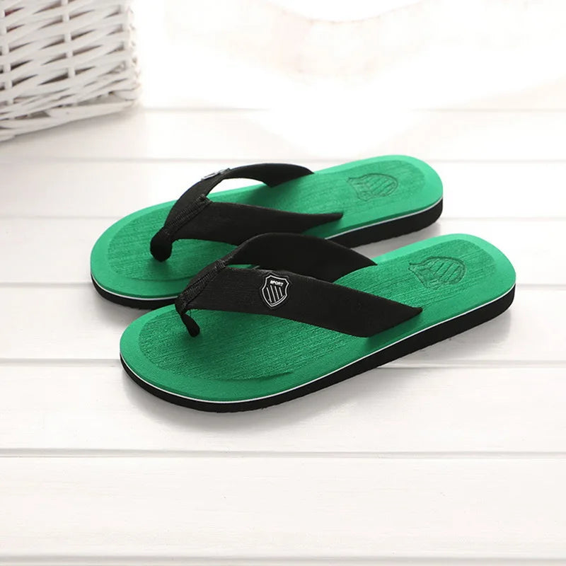 Casual Slippers For Men Flip Flops Beach Sandals Summer Non-Slip Flat Slides Men Slippers Indoor House Shoes Man Male Slipper