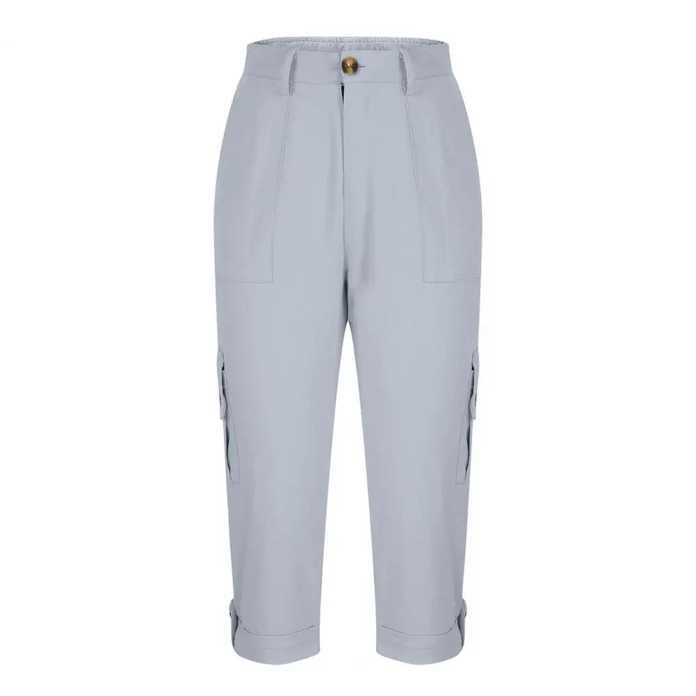 Women's Capris Joggers Mid Rise Cropped Cargo Pants Summer Quick Dry Hiking Pants with Multi Pockets Lightweight Summer Bottoms