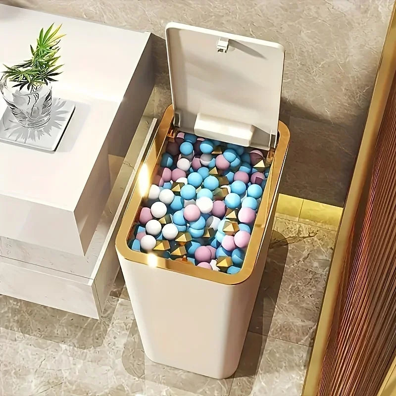 Odor Proof Trash Can - Modern Leakproof Kitchen Bathroom Bin